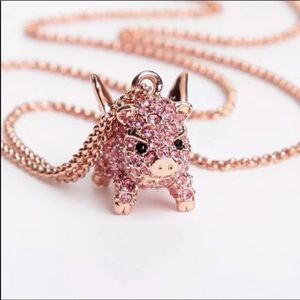 $128 New Kate Spade imagination pink pig necklace